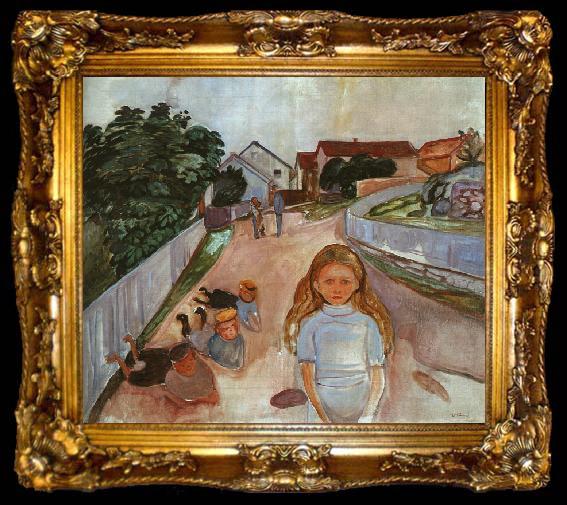 framed  Edvard Munch Street in Asgardstrand, ta009-2